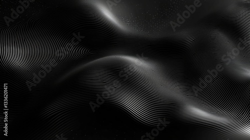 Wallpaper Mural Abstract monochrome waves with thin lines flowing in a dynamic and textured surface design Torontodigital.ca