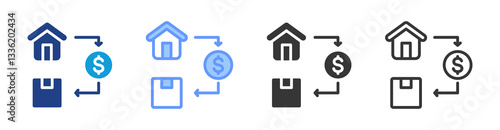 Asset Class icon set multiple style collection