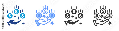Passive Income icon set multiple style collection