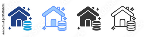 Net Worth icon set multiple style collection