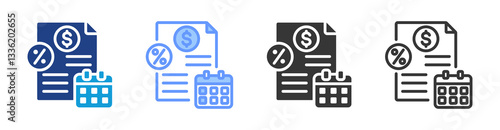 Tax Planning icon set multiple style collection