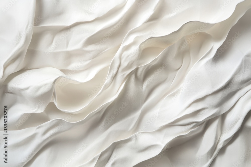 White fabric folds in abstract pattern White fabric folds in abstract pattern