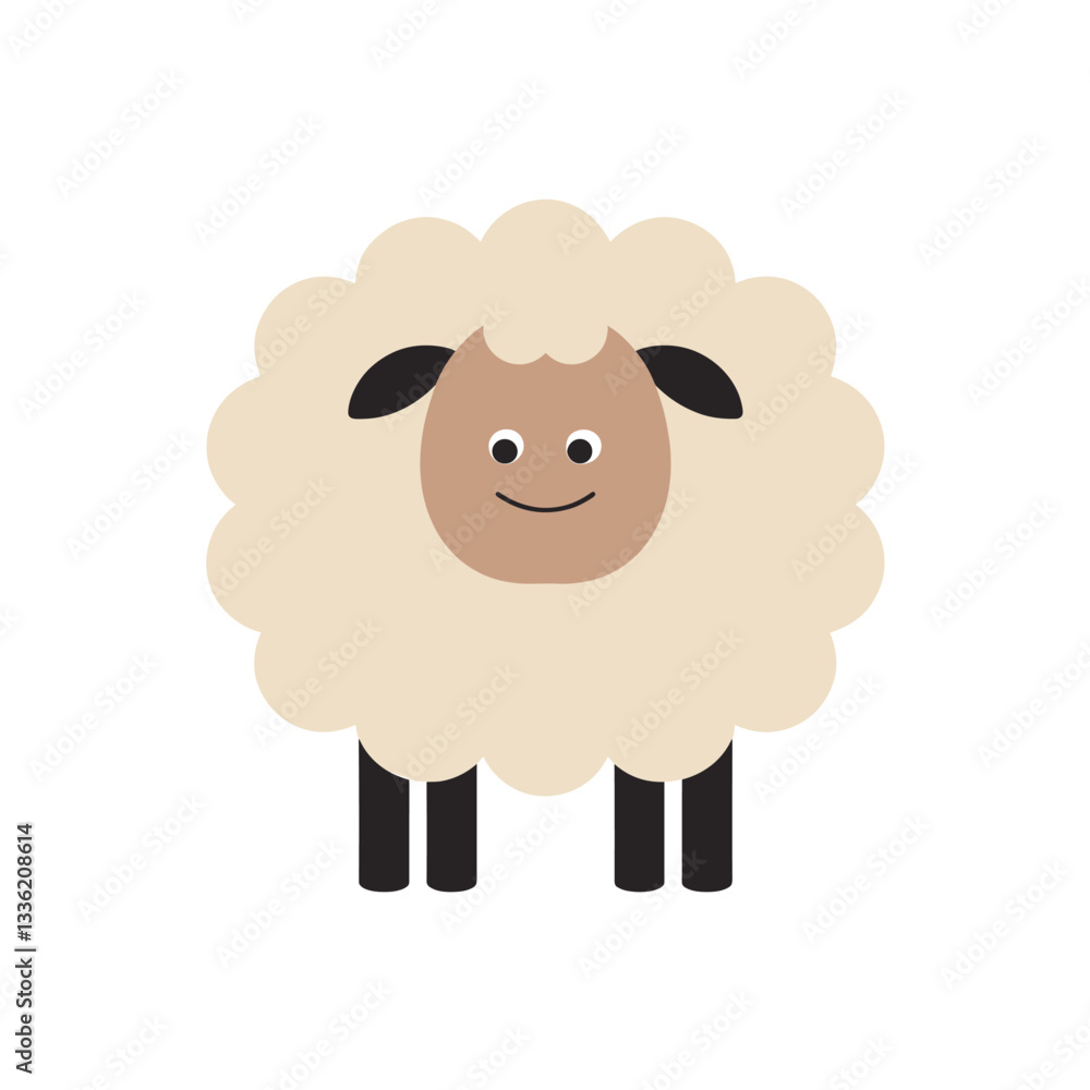 Simple Sheep Cartoon Illustration Simple Sheep Cartoon Illustration
