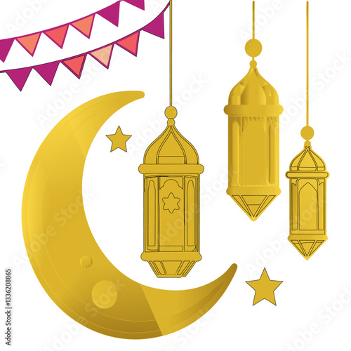 mosque vector illustration of a golden crown