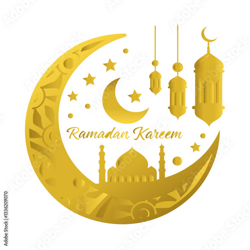 mosque vector illustration of a golden crown