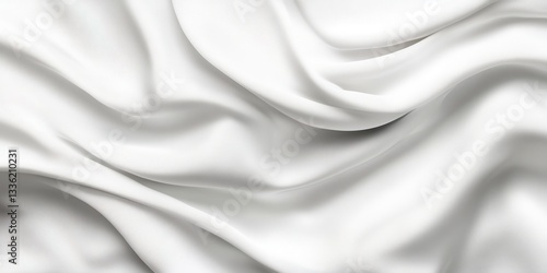 Wallpaper Mural Soft white fabric, silk, satin: Delicate folds and subtle shadows in the luxurious fabric. A visual symphony of softness and elegance. Emphasizing the beauty of simplicity. Torontodigital.ca