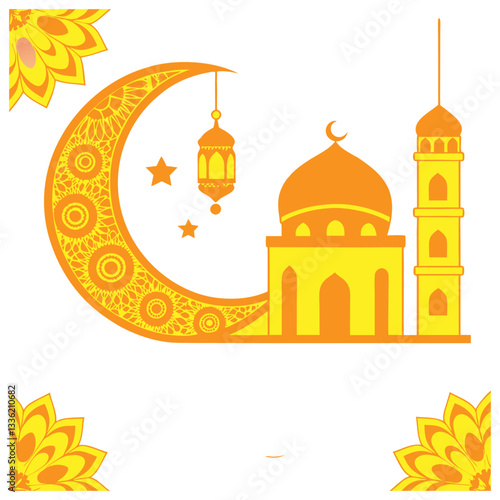 mosque vector illustration of a golden crown