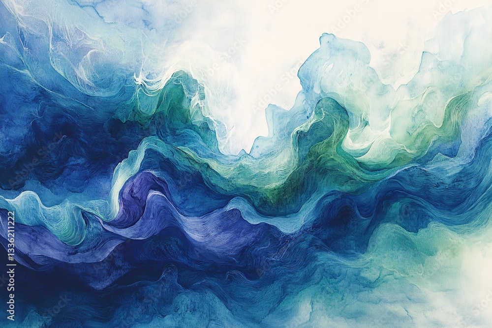 Abstract painting of water and light in dynamic movement Abstract painting of water and light in dynamic movement