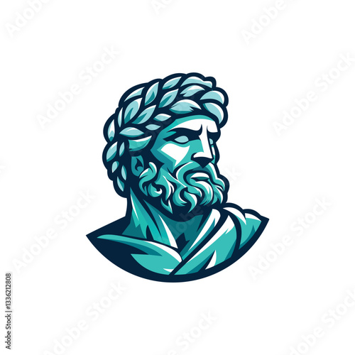Ancient Greek Warrior Head Logo