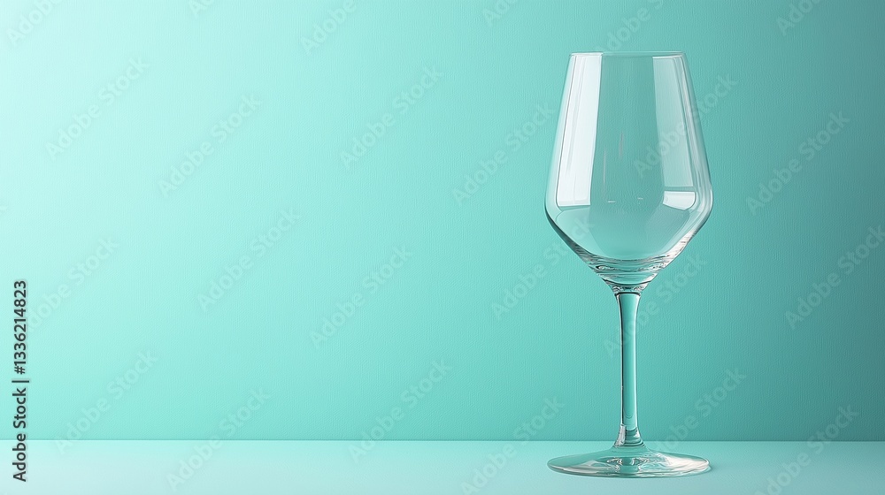 3d rendering of a wine glass on a light blue background. the glass is empty and is standing upright on a flat surface. it appears to be made of clear glass and has a long stem with a round base. 3d rendering of a wine glass on a light blue background. the glass is empty and is standing upright on a flat surface. it appears to be made of clear glass and has a long stem with a round base.