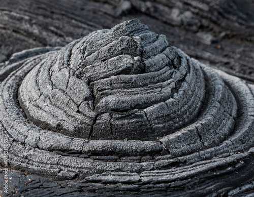 A close-up of volcanic ash settling in fine layers on a dark surface.