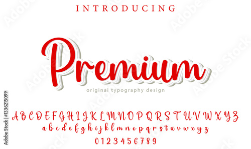 Premium Font Stylish brush painted an uppercase vector letters, alphabet, typeface
