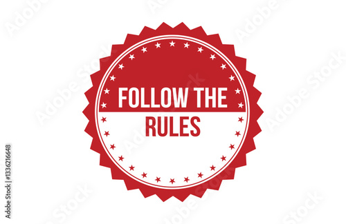 Follow the rules red ribbon label banner.