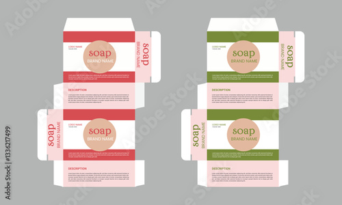 Packaging design, natural concept soap box design template package,