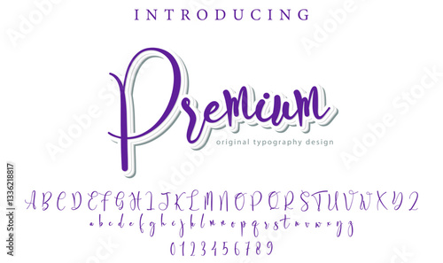 Premium Font Stylish brush painted an uppercase vector letters, alphabet, typeface