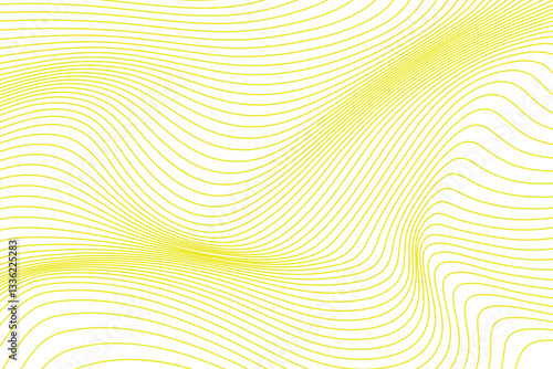 yellow line wave and abstract white background