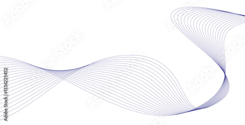 blue line wave and abstract white background