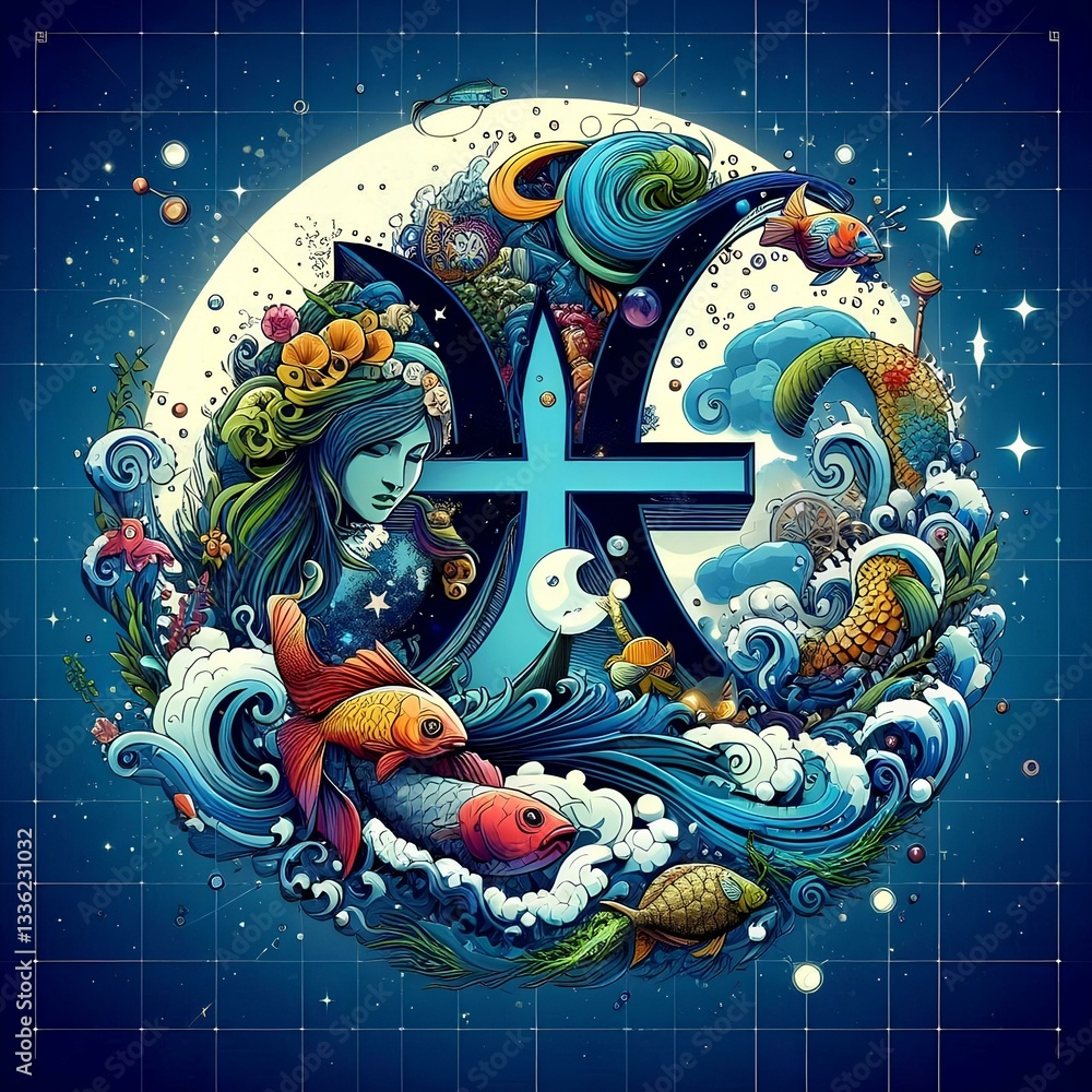 Obraz premium artistic representation of the sign of Pisces 20