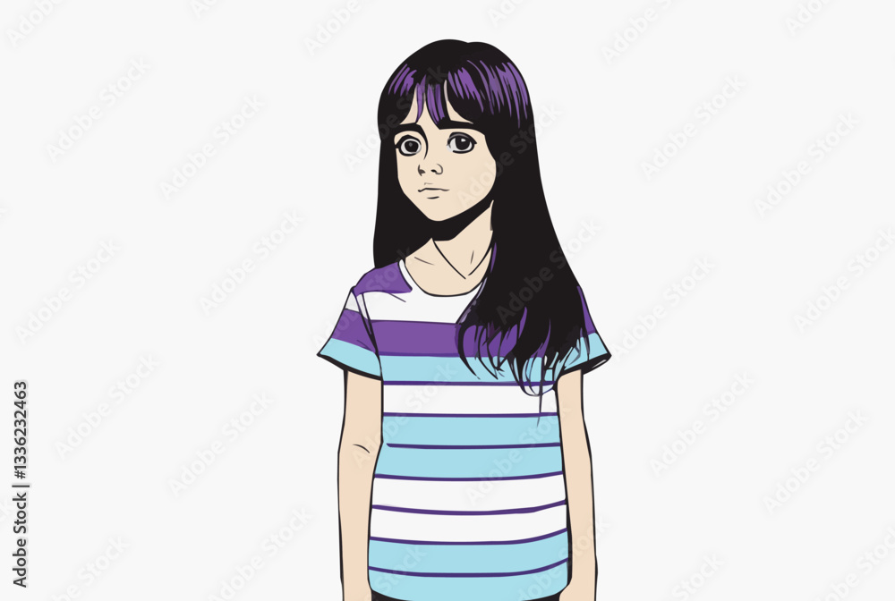 Curious Little Girl with Big Eyes Expressing Wonder Curious Little Girl with Big Eyes Expressing Wonder