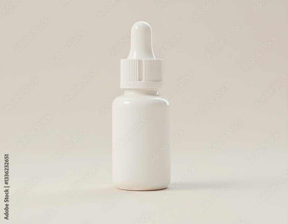 Ceramic Serum Dropper with Matte White Finish, Floating in a Negative Space Void Ceramic Serum Dropper with Matte White Finish, Floating in a Negative Space Void