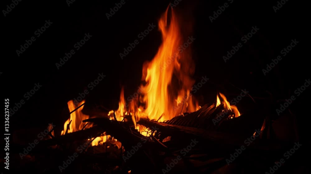 Fire is burning garbage at night Fire is burning garbage at night