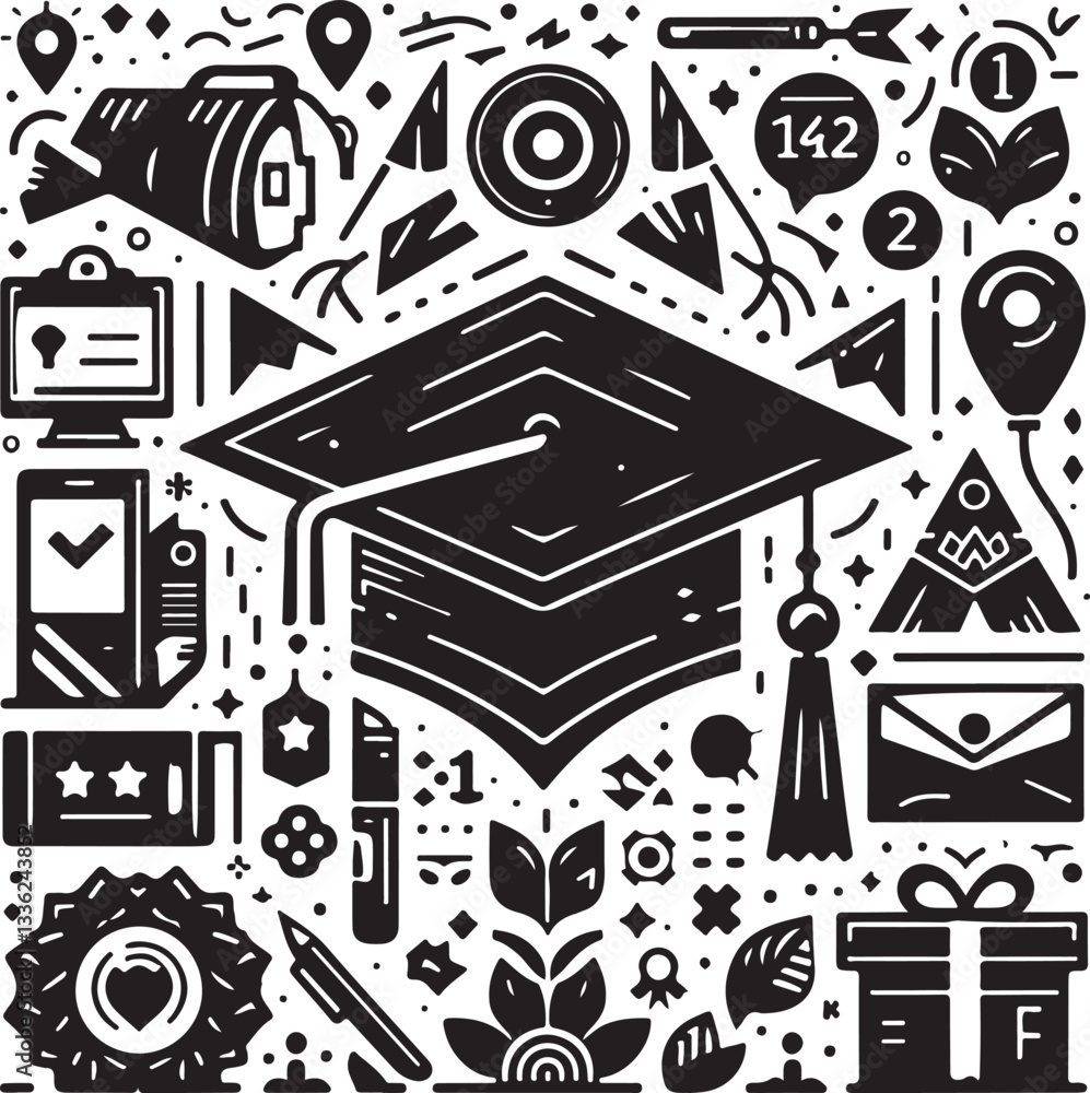 Obraz premium Graduation Celebration silhouette design vector