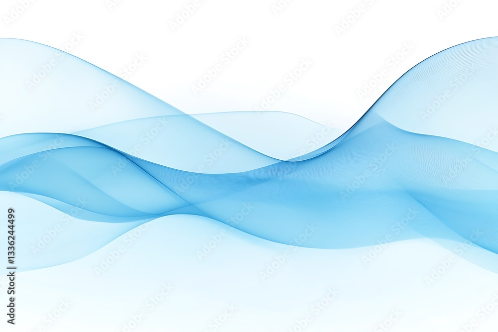 Abstract flowing blue waves on white background. Abstract flowing blue waves on white background.