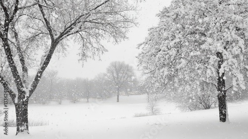 Wallpaper Mural A quiet snowfall gently embraces the earth, transforming the world into a magical scene filled with soft, serene beauty Torontodigital.ca