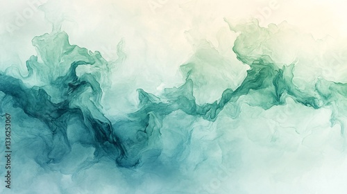 Wallpaper Mural A swirling artistic abstract image with shades of green and blue Torontodigital.ca