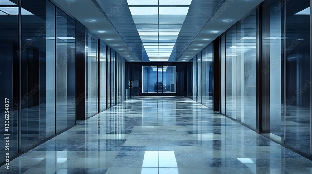 Indoor hall of financial center office building Indoor hall of financial center office building