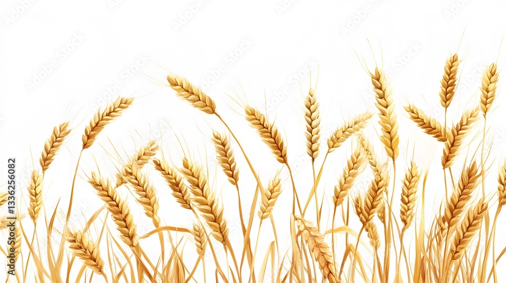 Wheat, on a white background Wheat, on a white background