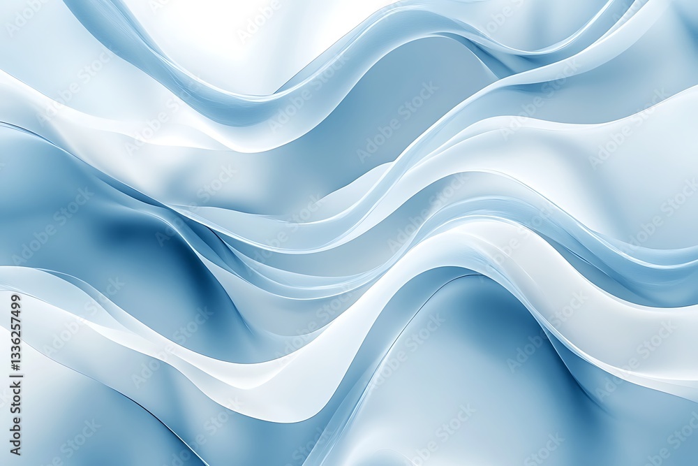 Fototapeta premium Abstract blue and white wavy background.