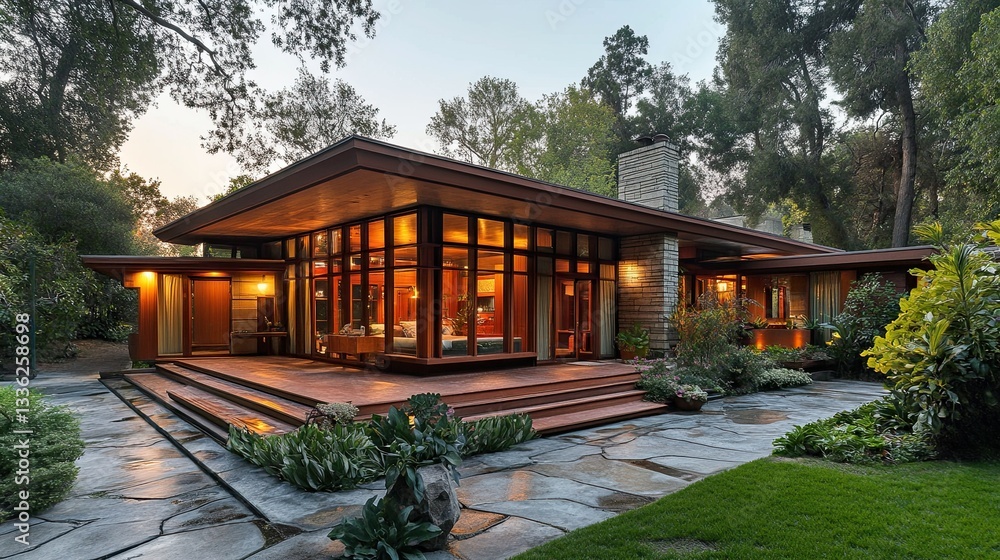 Exterior view of a contemporary new home in Los Angeles Exterior view of a contemporary new home in Los Angeles