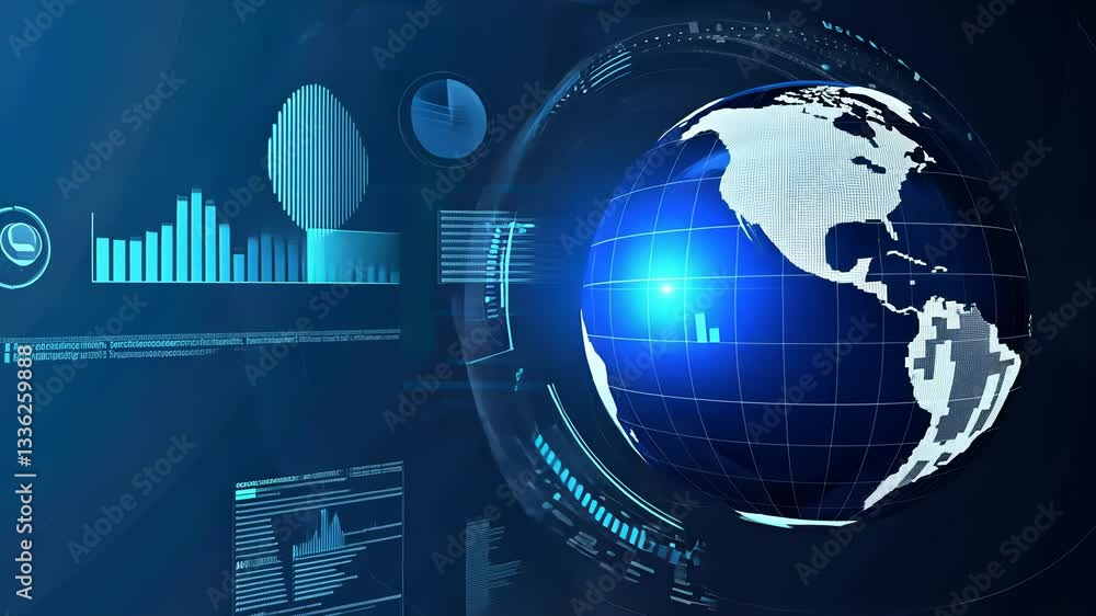 Global technology network. Interconnected world map, digital interface, global connectivity, futuristic design Global technology network. Interconnected world map, digital interface, global connectivity, futuristic design