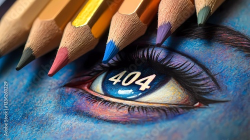 Error 404 message displayed on a futuristic digital screen, symbolizing website malfunction and online connectivity issues in modern comic book style.