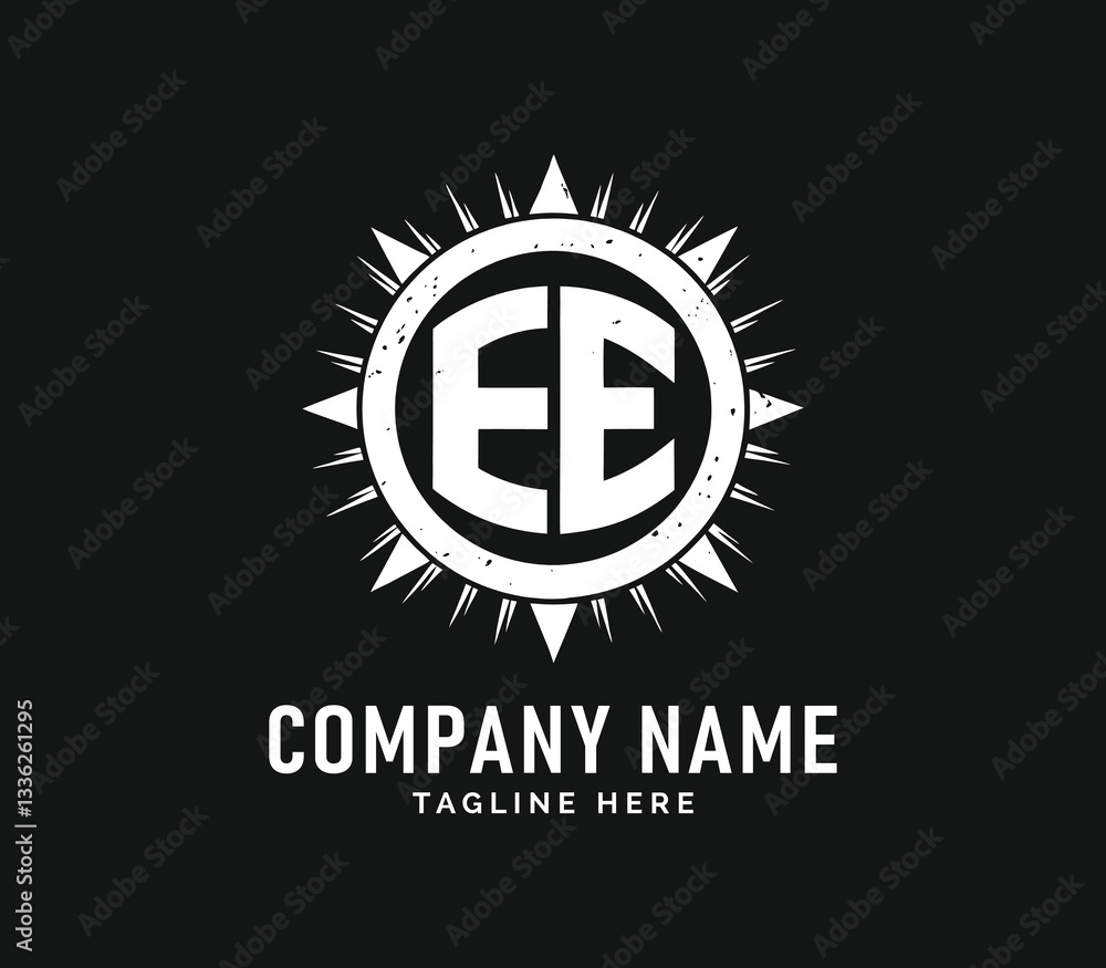 EE Monogram Logo Design. Stylish Monogram EE Logo Design with Spiky Sunburst, Vector EE Monogram Logo Design. Stylish Monogram EE Logo Design with Spiky Sunburst, Vector