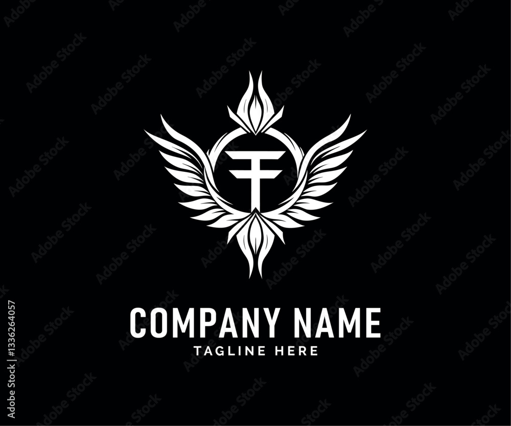 FF Monogram Logo Design. White Winged Emblem Design Elegant Circular Crest, Letter FF, Vector FF Monogram Logo Design. White Winged Emblem Design Elegant Circular Crest, Letter FF, Vector