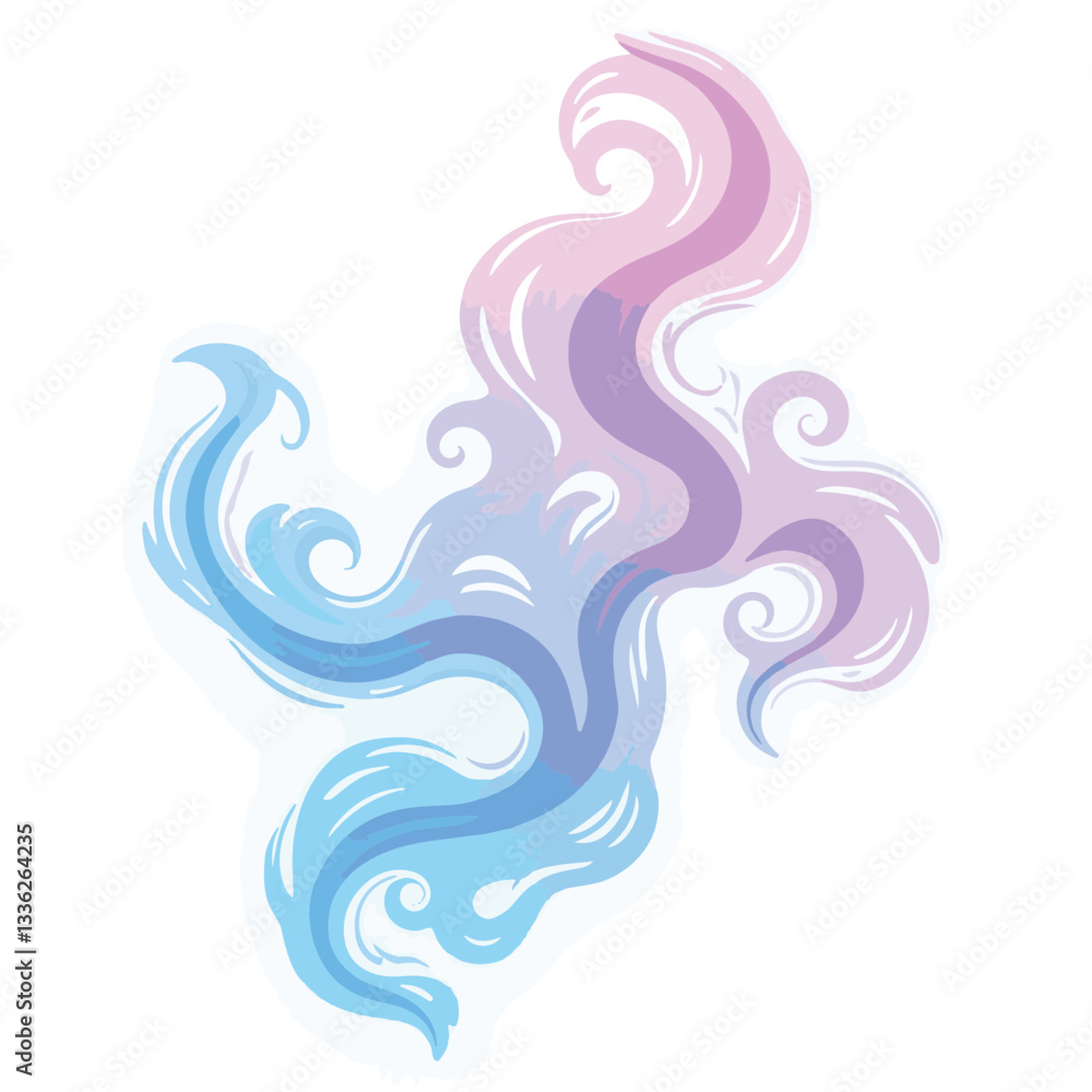 Abstract swirling smoke pattern in pastel colors, fluid movement Abstract swirling smoke pattern in pastel colors, fluid movement