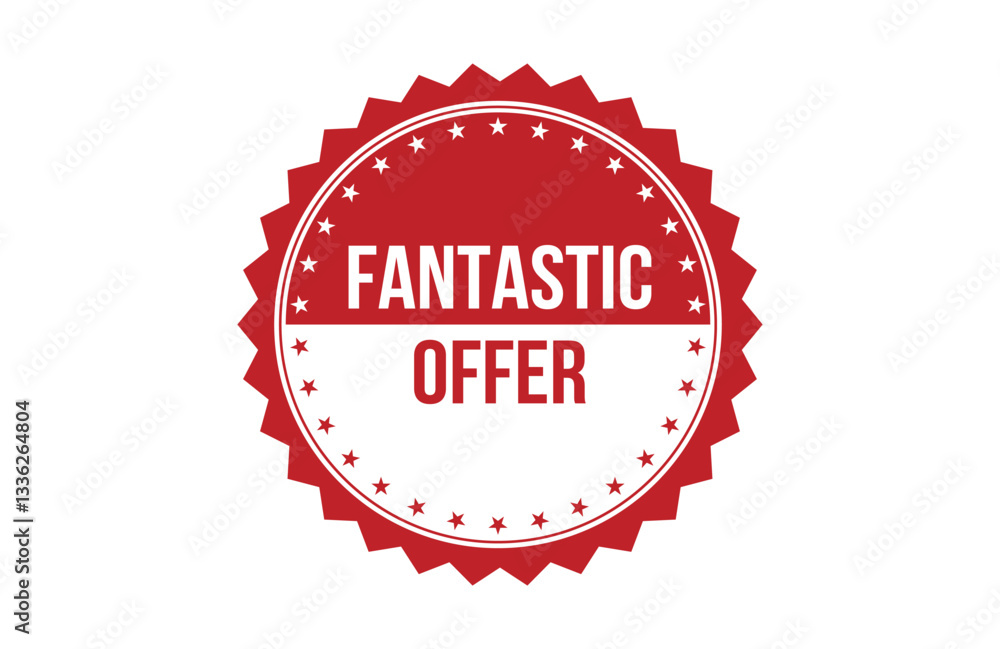 Fantastic offer red ribbon label banner.