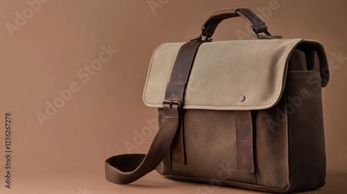 Wallpaper Mural A vintage-inspired messenger shoulder bag resting on a sepia-toned background Torontodigital.ca