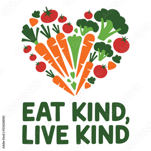 Eat Kind Live Kind T Shirt Design Vegetables Vegan