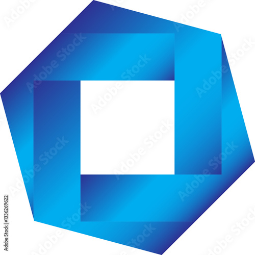  Modern Geometric Blue Logo Design