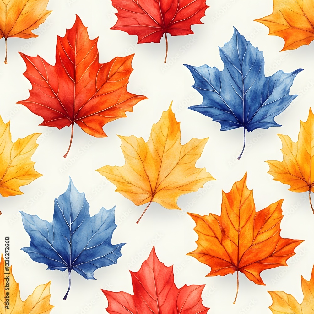 Obraz premium autumn leaves seamless pattern