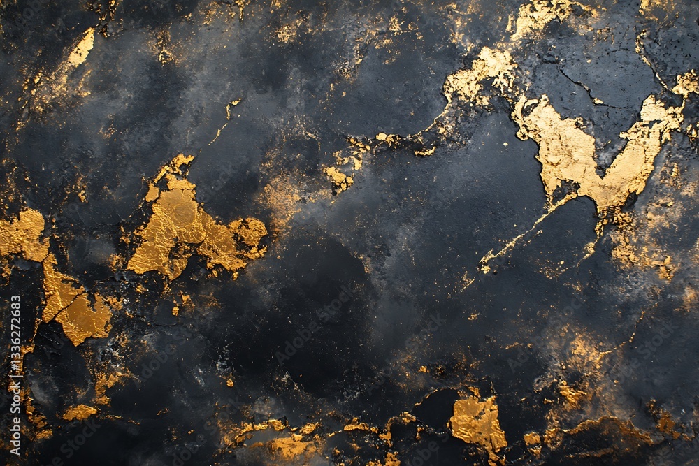 Fototapeta premium Abstract dark background with gold texture.