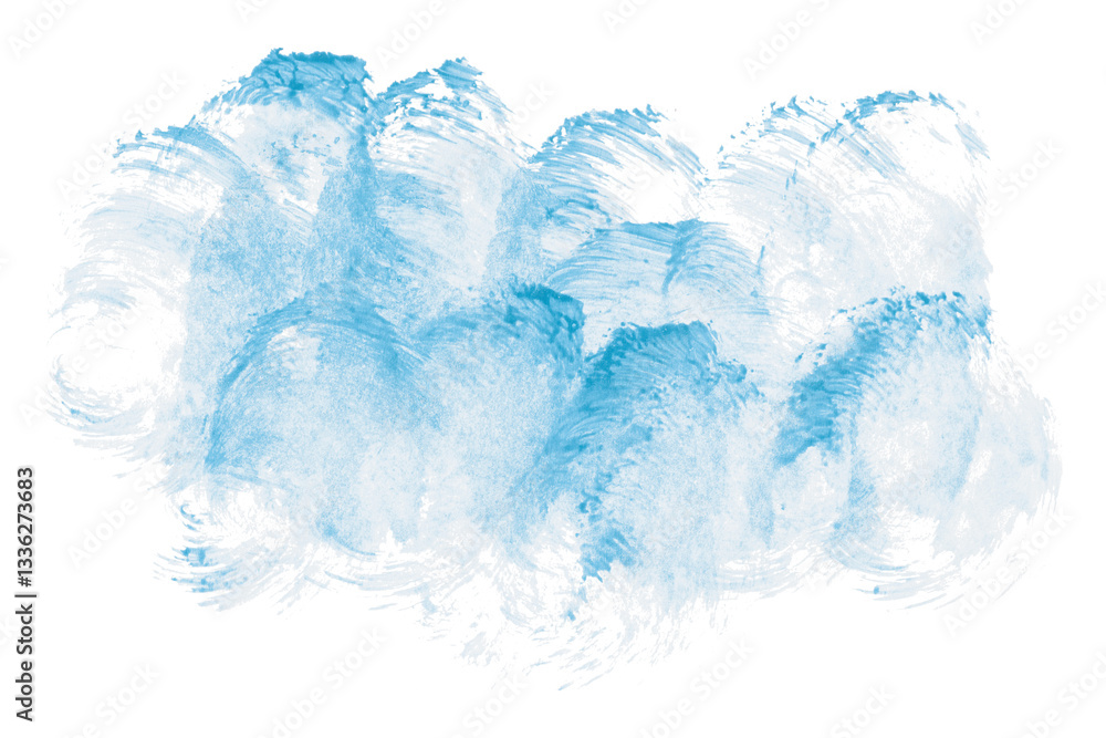 Obraz premium Bright light blue watercolor or ink stain with watercolor marks on transparent background.