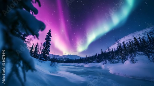 night with colourful sky