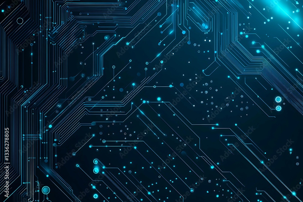 Abstract close-up of a glowing blue digital circuit board, showcasing intricate connections and technological design on a black background.
Abstract close-up of a glowing blue digital circuit board, showcasing intricate connections and technological design on a black background.