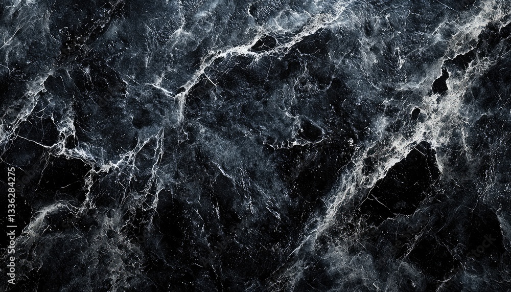 Close up image of black and white textured marble surface Close up image of black and white textured marble surface