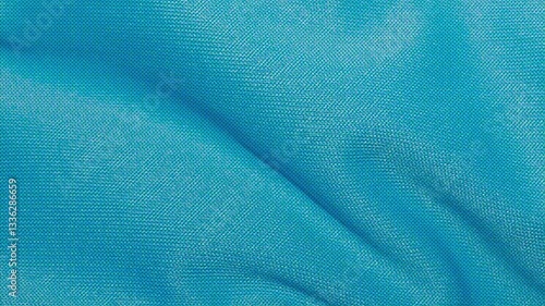 Blue Textured Fabric Background with Visible Fiber Lines