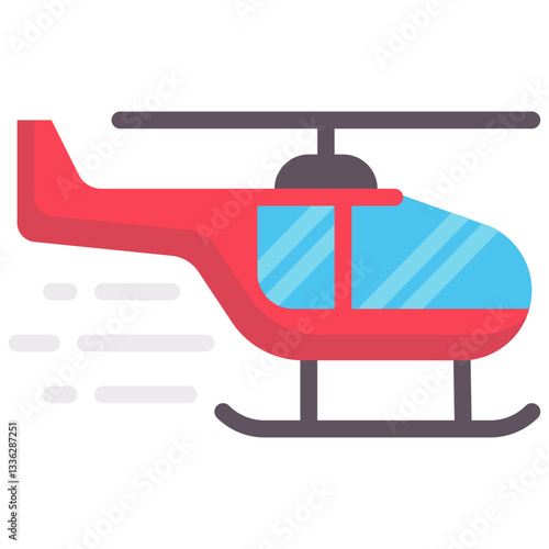 helicopter vector flat icon
